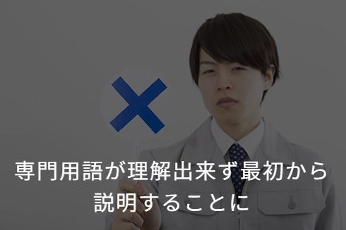 専門用語が理解出来ず最初から説明することに